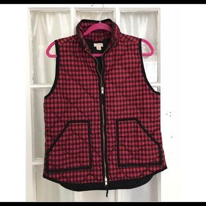 J crew red and black gingham vest